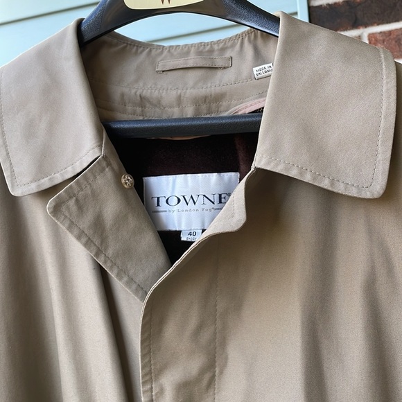 Towne By London Fog Trench Coat Zip-Out Lining - Picture 6 of 14
